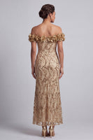 Load image into Gallery viewer, Sparkly Pink Sequin Mermaid Long Mother of the Bride Dress with 3D Flowers