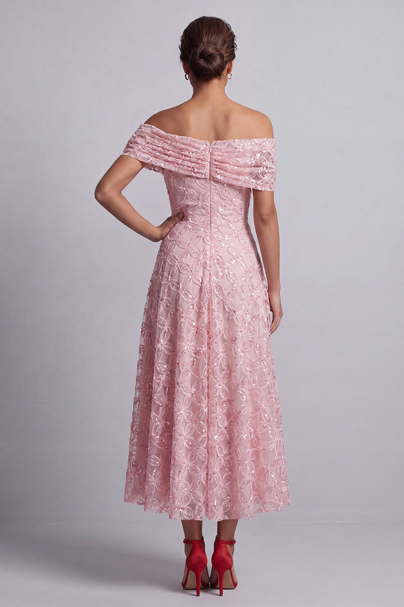 Load image into Gallery viewer, Sparkly Floral Champagne Beaded A-Line Long Mother of the Bride Dress