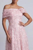 Load image into Gallery viewer, Sparkly Floral Champagne Beaded A-Line Long Mother of the Bride Dress