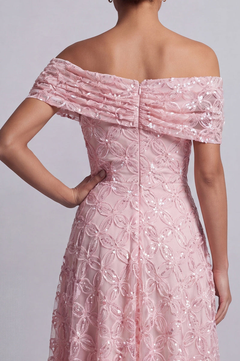 Load image into Gallery viewer, Sparkly Floral Champagne Beaded A-Line Long Mother of the Bride Dress