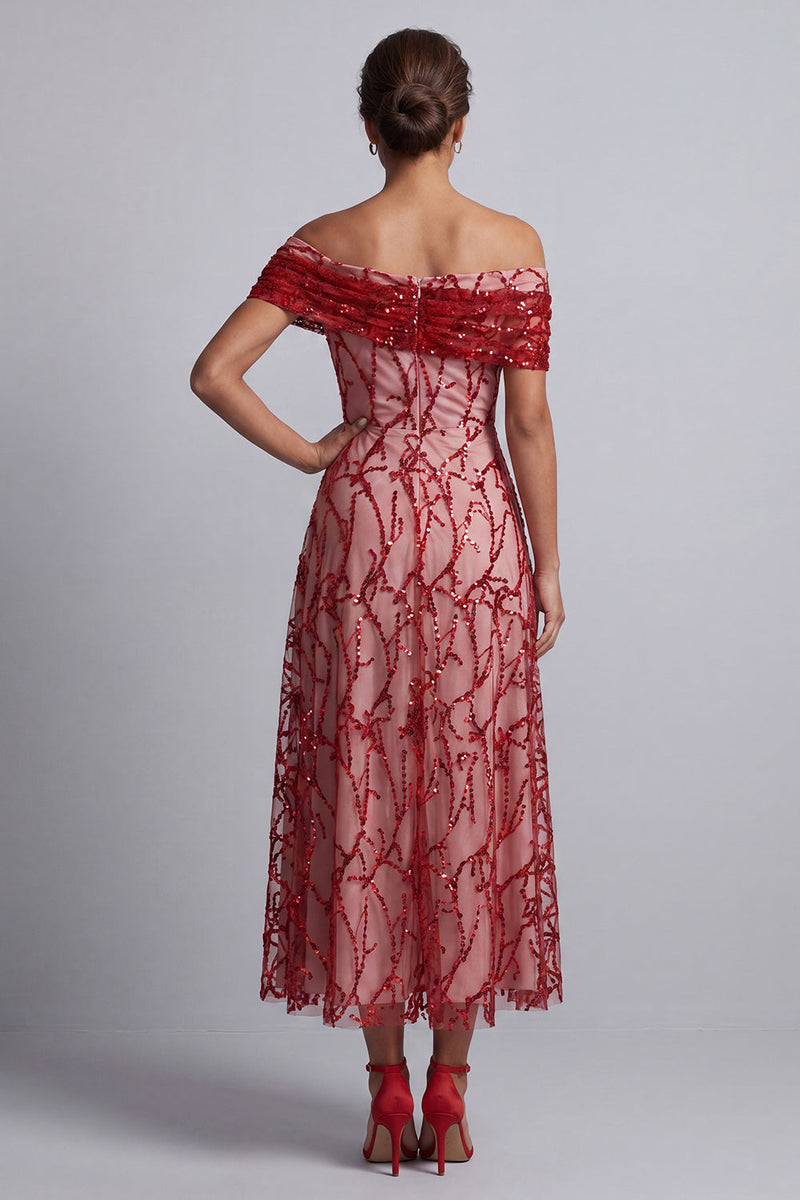 Load image into Gallery viewer, Sparkly Floral Champagne Beaded A-Line Long Mother of the Bride Dress