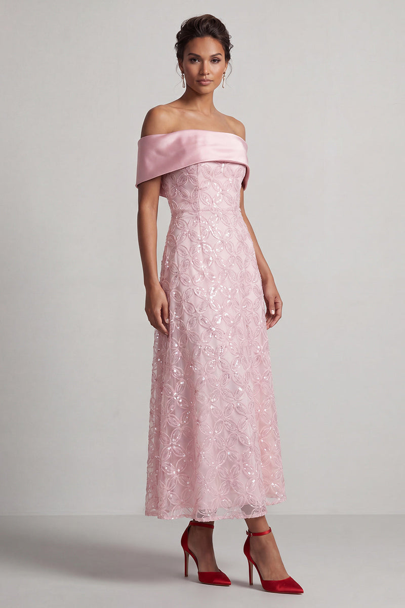 Load image into Gallery viewer, Sparkly Pink Sequin A-Line Long Mother of the Bride Dress
