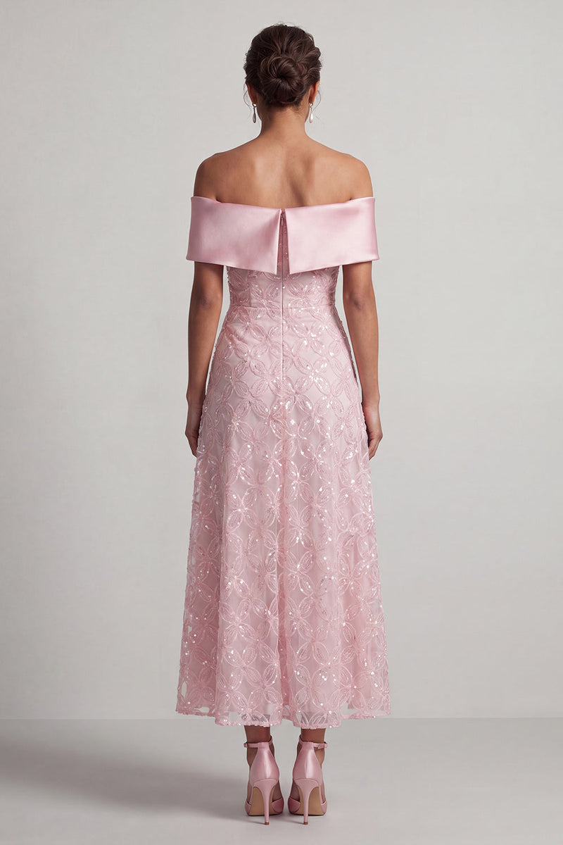 Load image into Gallery viewer, Sparkly Pink Sequin A-Line Long Mother of the Bride Dress