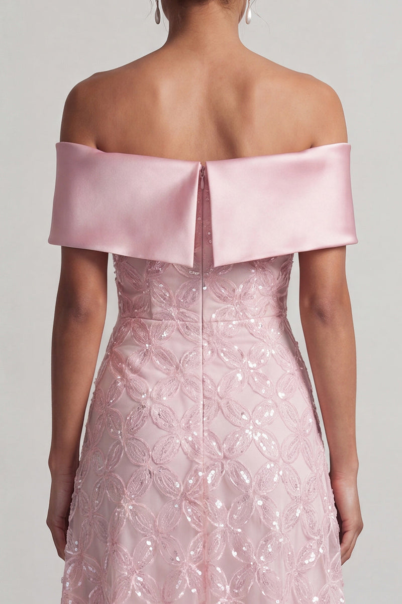 Load image into Gallery viewer, Sparkly Pink Sequin A-Line Long Mother of the Bride Dress