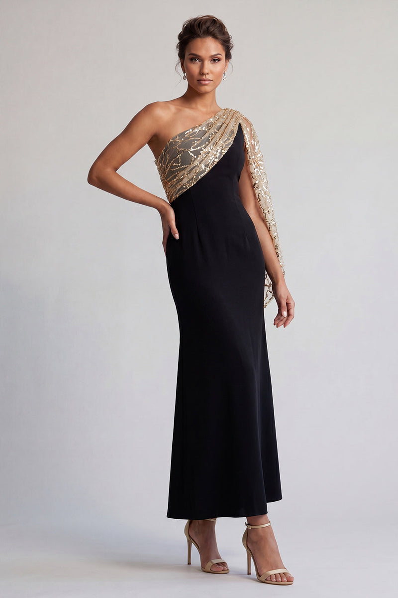 Load image into Gallery viewer, Sparkly Black and Pink Sequin Mermaid Long Mother of the Bride Dress