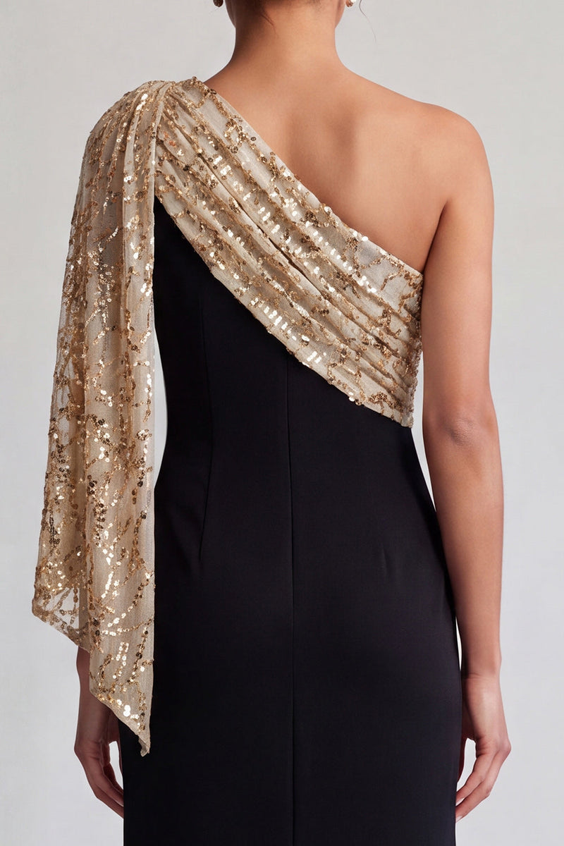 Load image into Gallery viewer, Sparkly Black and Pink Sequin Mermaid Long Mother of the Bride Dress