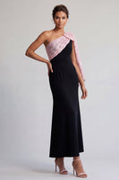 Load image into Gallery viewer, Sparkly Black and Pink Sequin Mermaid Long Mother of the Bride Dress