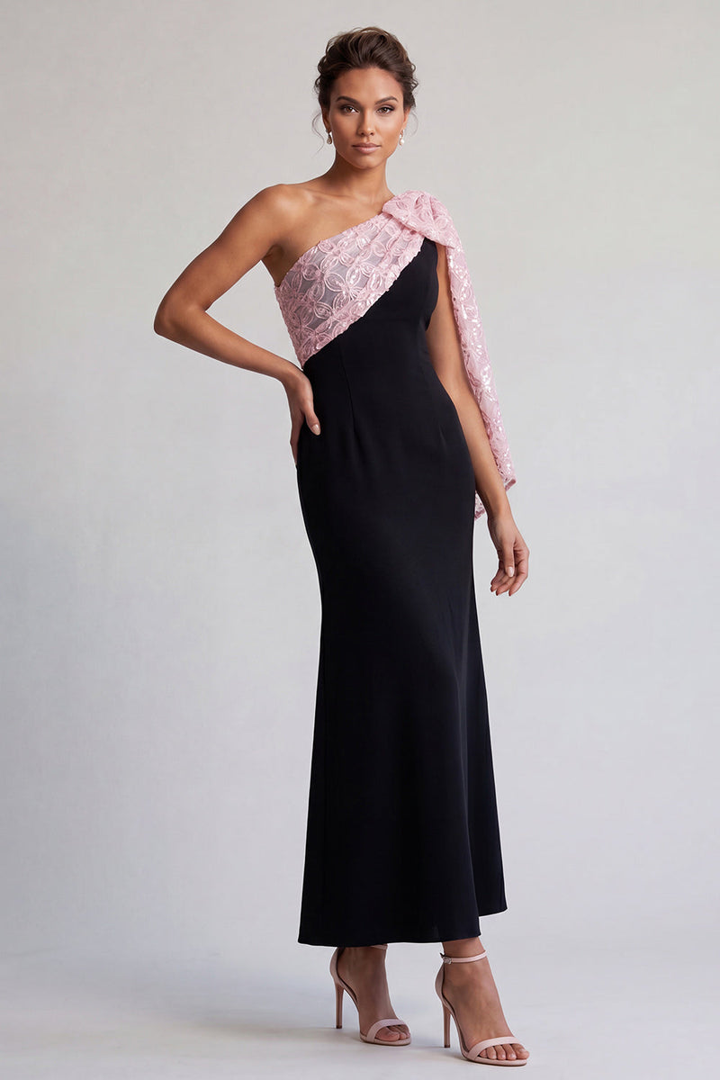 Load image into Gallery viewer, Sparkly Black and Pink Sequin Mermaid Long Mother of the Bride Dress