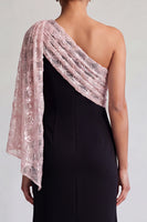 Load image into Gallery viewer, Sparkly Black and Pink Sequin Mermaid Long Mother of the Bride Dress