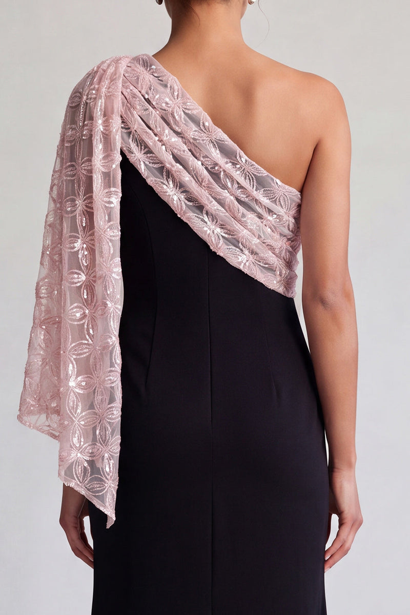 Load image into Gallery viewer, Sparkly Black and Pink Sequin Mermaid Long Mother of the Bride Dress