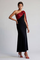 Load image into Gallery viewer, Sparkly Black and Pink Sequin Mermaid Long Mother of the Bride Dress