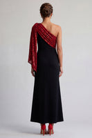 Load image into Gallery viewer, Sparkly Black and Pink Sequin Mermaid Long Mother of the Bride Dress