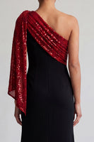 Load image into Gallery viewer, Sparkly Black and Pink Sequin Mermaid Long Mother of the Bride Dress