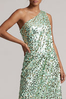 Load image into Gallery viewer, Sparkly Sequin Green A-Line Long Mother of the Bride Dress