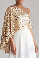 Load image into Gallery viewer, Champagne Sparkly Sequin A-Line Long Mother of the Bride Dress