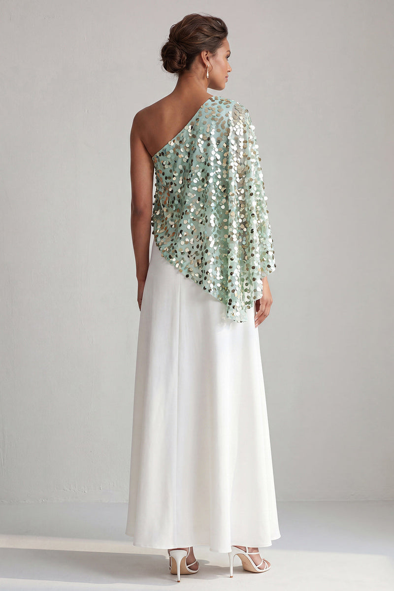 Load image into Gallery viewer, Champagne Sparkly Sequin A-Line Long Mother of the Bride Dress