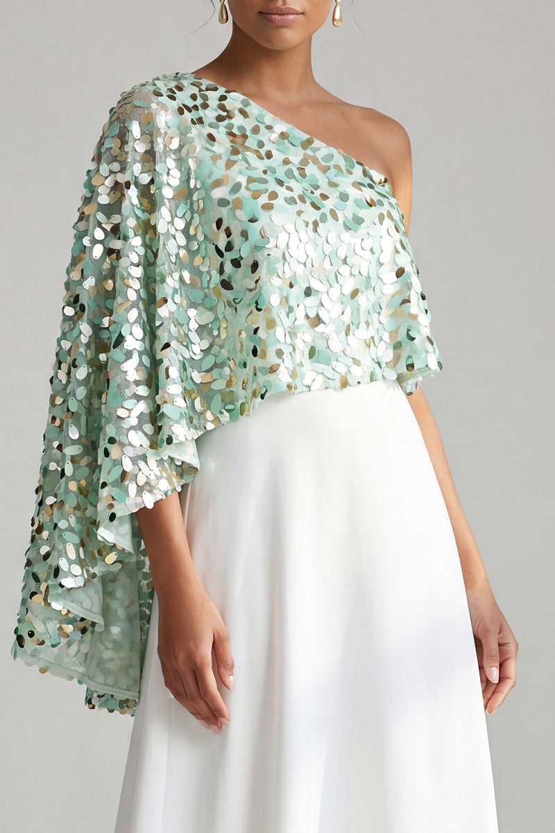 Load image into Gallery viewer, Champagne Sparkly Sequin A-Line Long Mother of the Bride Dress