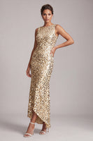 Load image into Gallery viewer, Sparkly Green Sequin Boat Neck Long Mother of the Bride Dress