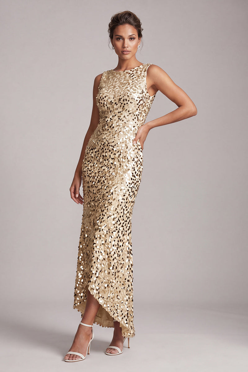 Load image into Gallery viewer, Sparkly Green Sequin Boat Neck Long Mother of the Bride Dress