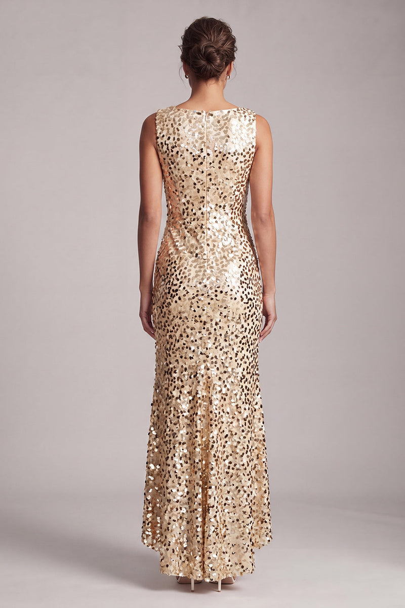 Load image into Gallery viewer, Sparkly Green Sequin Boat Neck Long Mother of the Bride Dress