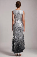 Load image into Gallery viewer, Sparkly Green Sequin Boat Neck Long Mother of the Bride Dress