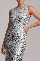 Load image into Gallery viewer, Sparkly Green Sequin Boat Neck Long Mother of the Bride Dress