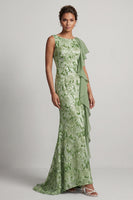 Load image into Gallery viewer, Sparkly Floral Champagne Sequin Mermaid Ruffled Long Mother of the Bride Dress