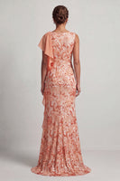 Load image into Gallery viewer, Sparkly Floral Champagne Sequin Mermaid Ruffled Long Mother of the Bride Dress