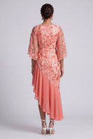 Load image into Gallery viewer, Green Floral Sparkly Sequin Mermaid Asymmetrical Mother of the Bride Dress