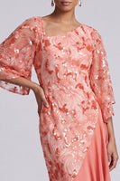 Load image into Gallery viewer, Green Floral Sparkly Sequin Mermaid Asymmetrical Mother of the Bride Dress