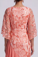 Load image into Gallery viewer, Green Floral Sparkly Sequin Mermaid Asymmetrical Mother of the Bride Dress