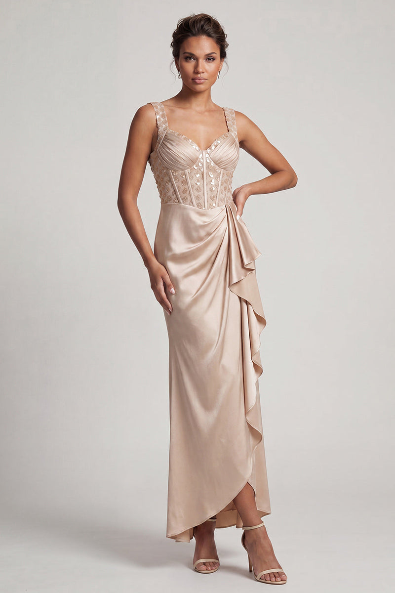 Load image into Gallery viewer, Sparkly Grey Blue Corset Ruffled Mermaid Long Mother of the Bride Dress