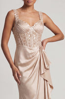 Load image into Gallery viewer, Sparkly Grey Blue Corset Ruffled Mermaid Long Mother of the Bride Dress