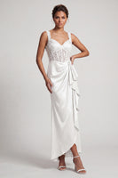 Load image into Gallery viewer, Sparkly Grey Blue Corset Ruffled Mermaid Long Mother of the Bride Dress