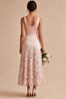 Load image into Gallery viewer, Sparkly Floral Pink Beaded A-Line Maxi Wedding Guest Dress