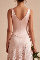 Load image into Gallery viewer, Sparkly Floral Pink Beaded A-Line Maxi Wedding Guest Dress