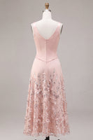 Load image into Gallery viewer, Sparkly Floral Pink Beaded A-Line Maxi Wedding Guest Dress