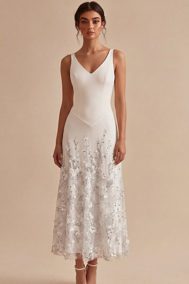 Load image into Gallery viewer, Sparkly Floral Pink Beaded A-Line Maxi Wedding Guest Dress