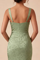 Load image into Gallery viewer, Floral Light Green Ruched Mermaid Maxi Wedding Guest Dress