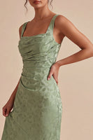 Load image into Gallery viewer, Floral Light Green Ruched Mermaid Maxi Wedding Guest Dress