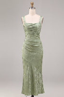 Load image into Gallery viewer, Floral Light Green Ruched Mermaid Maxi Wedding Guest Dress