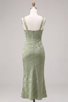 Load image into Gallery viewer, Floral Light Green Ruched Mermaid Maxi Wedding Guest Dress