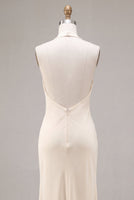 Load image into Gallery viewer, Apricot Ruffled Ruched Maxi Wedding Guest Dress with 3D Flower