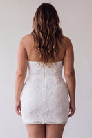 Load image into Gallery viewer, White Halter Neck Floral Tight Short Graduation Dress