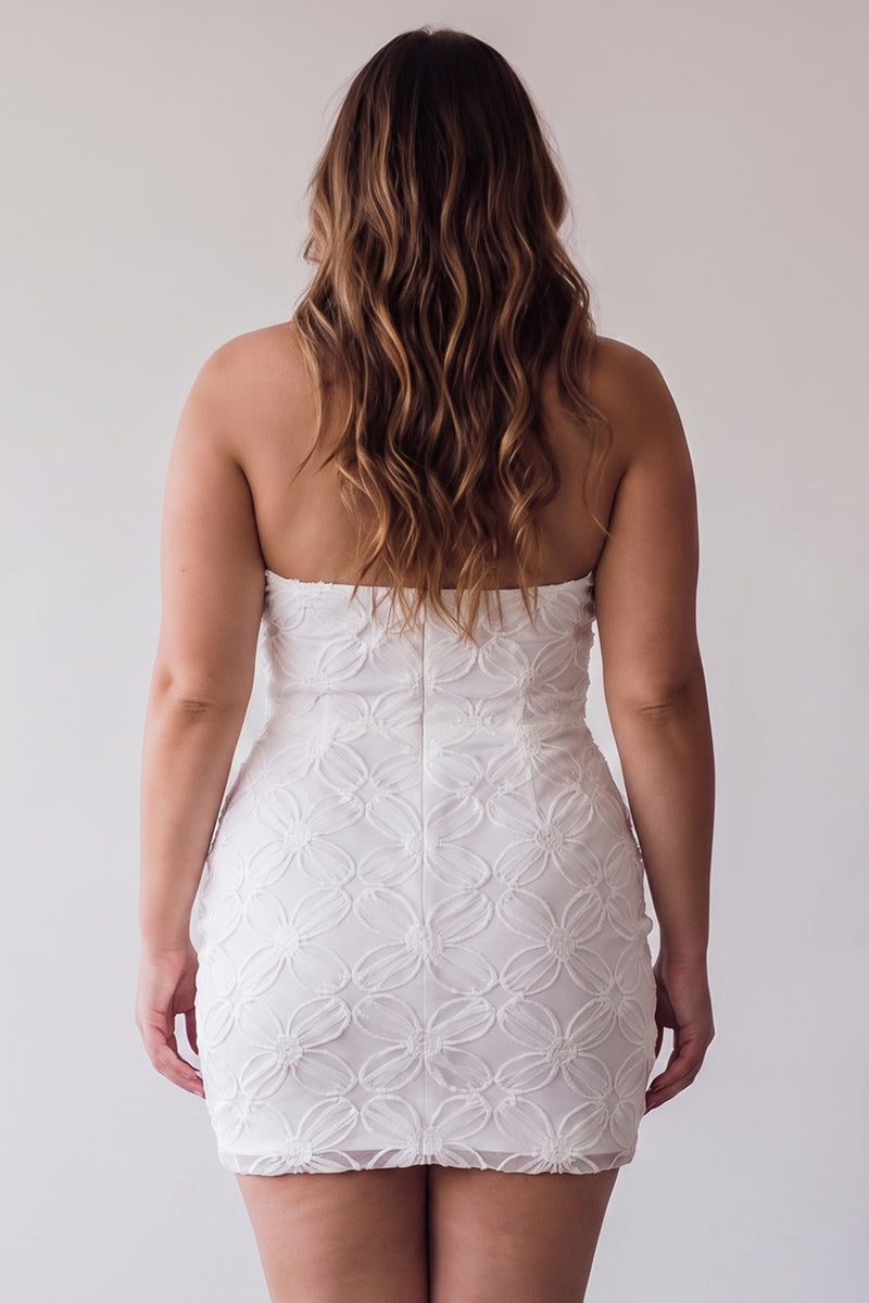 Load image into Gallery viewer, White Halter Neck Floral Tight Short Graduation Dress