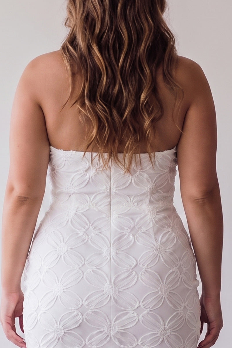 Load image into Gallery viewer, White Halter Neck Floral Tight Short Graduation Dress