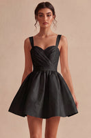Load image into Gallery viewer, White A-Line Thick Straps Satin Ruched Short Graduation Dress