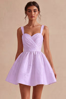 Load image into Gallery viewer, White A-Line Thick Straps Satin Ruched Short Graduation Dress