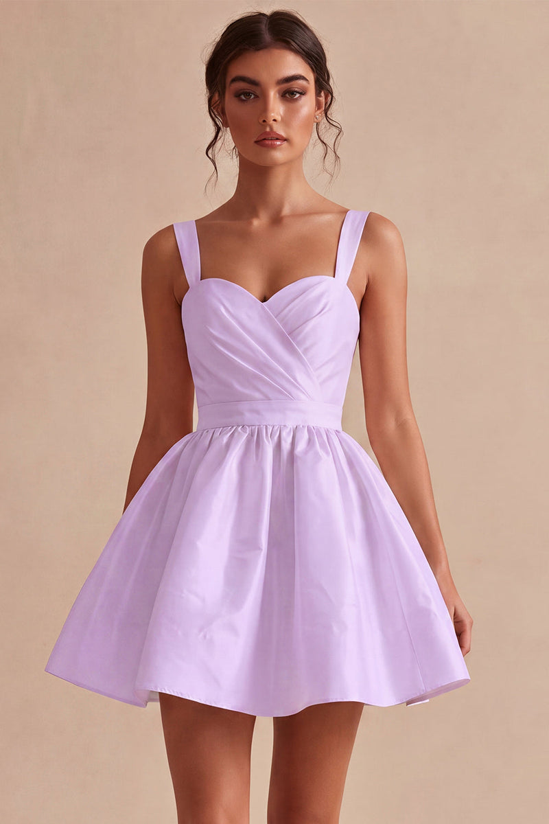 Load image into Gallery viewer, White A-Line Thick Straps Satin Ruched Short Graduation Dress