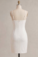 Load image into Gallery viewer, White Tight Ruched Corset Spaghetti Straps Short Graduation Dress